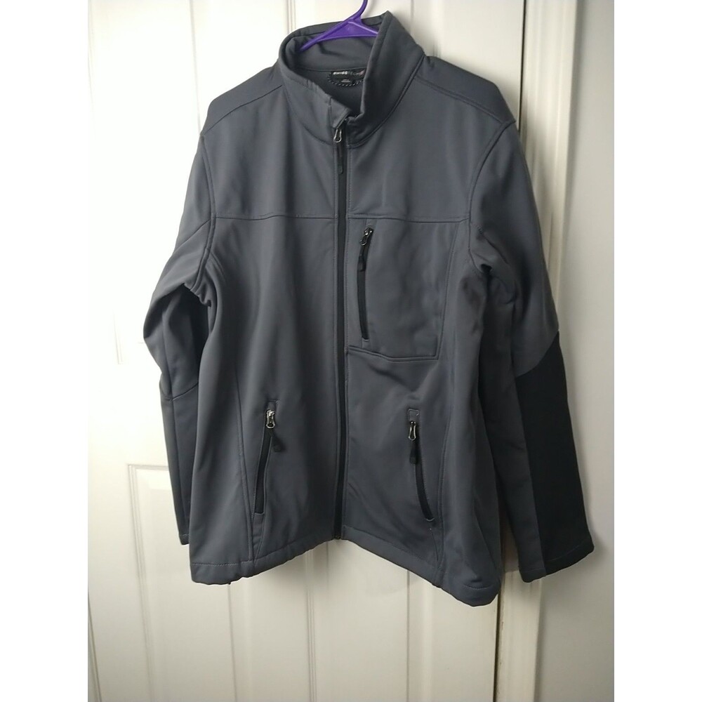 Swiss+Tech Men's L 42-44 Softshell Jacket Wind & Water Resistant Grey Black Norm